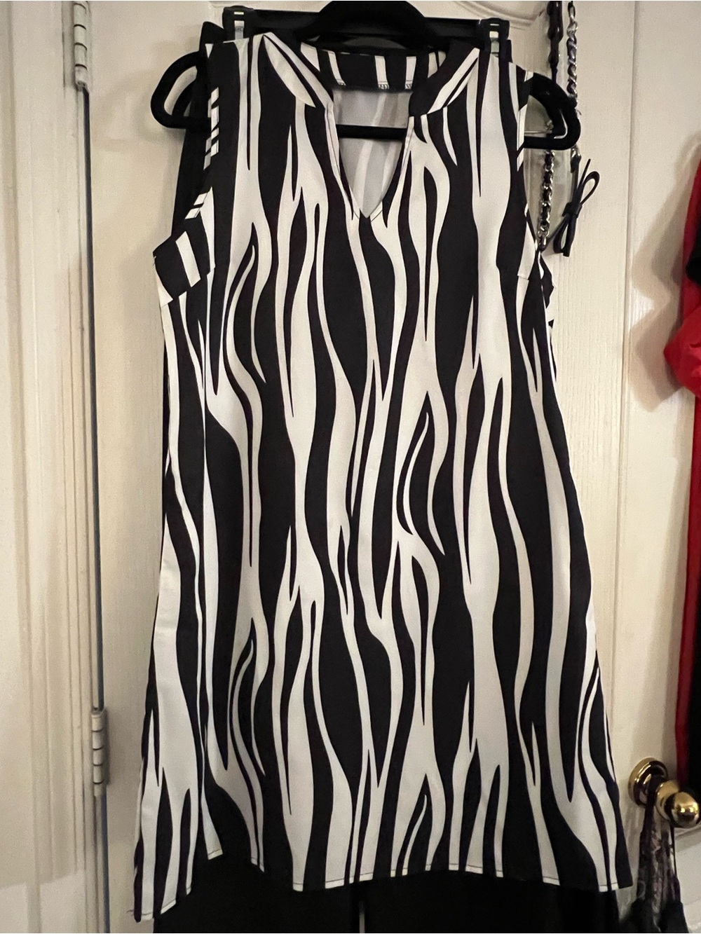SHEIN Black and White Zebra-Print Sleeveless Dress